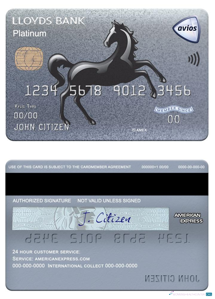 Download United Kingdom Lloyds american express platinum card Photoshop template
